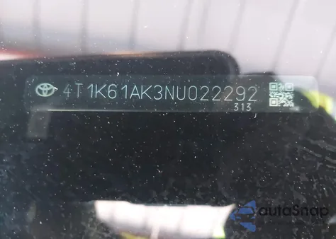 2022 Toyota Camry Xse z USA, uszkodzony, nr VIN 4T1K61AK3NU022292